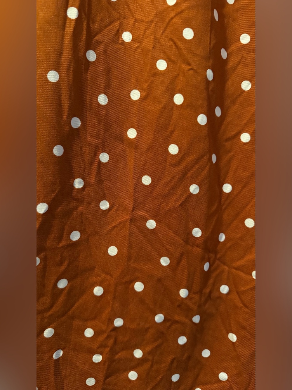 Anthropologie wide-leg palazzo brown polka dots pleated pants, Size Large - Picture 4 of 6